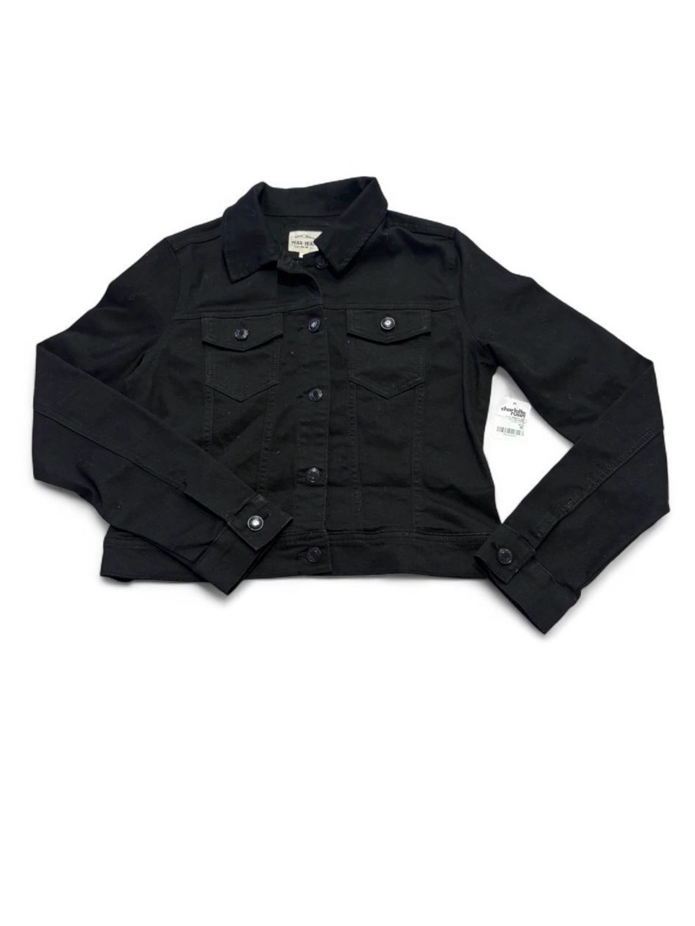 Wax Jean Black Cropped Denim Jacket